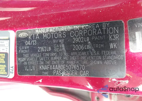 2014 Kia Forte Ex z USA, uszkodzony, nr VIN KNAFX4A80E5076570